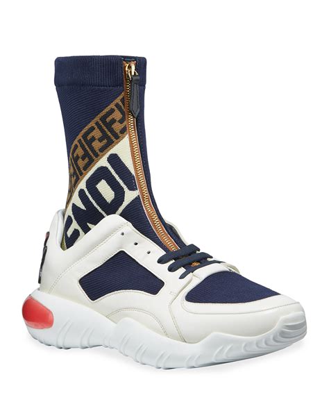 fendi sock sneakers|fendi suede sneakers.